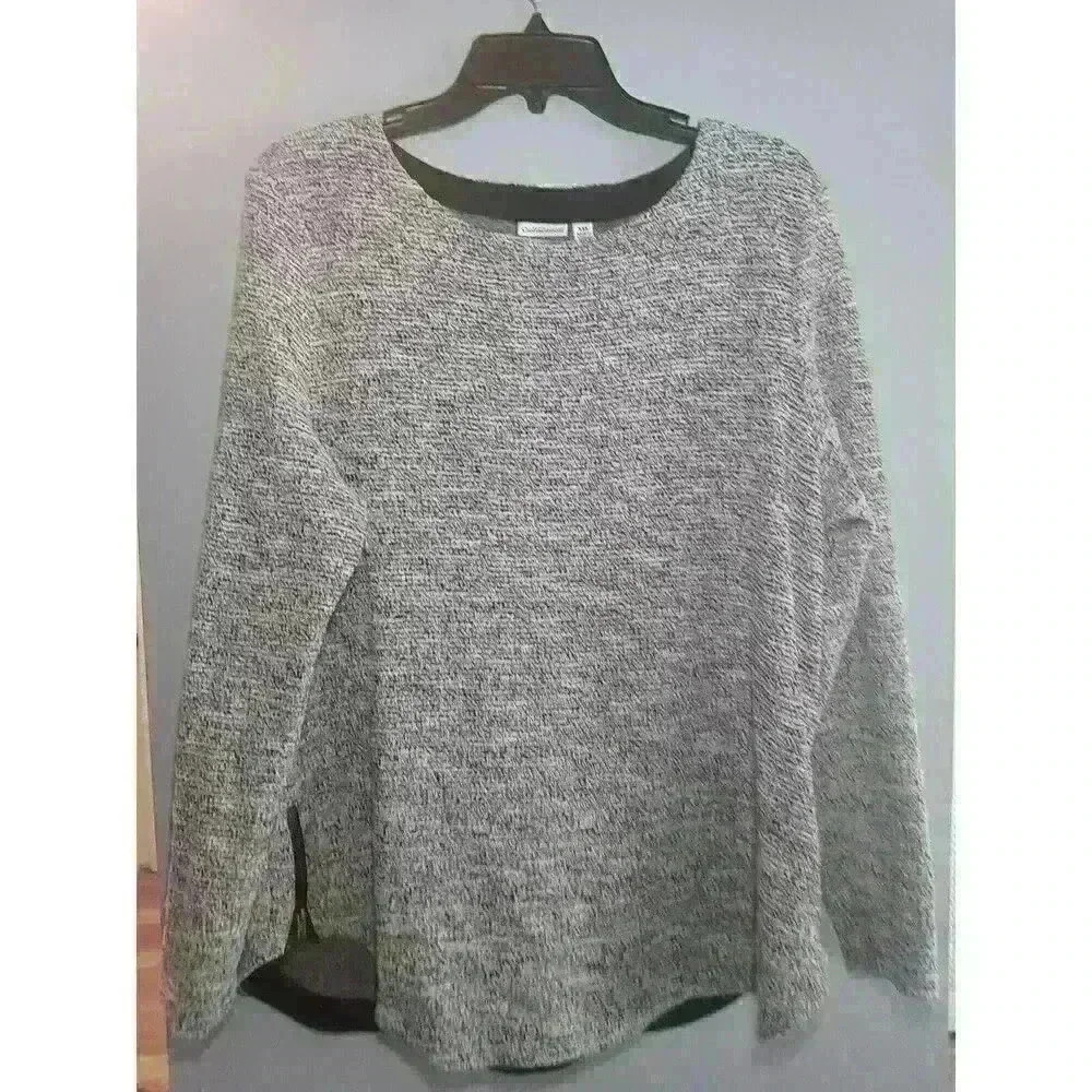 Croft&Barrow Women's Knitted Texture SZ XXL Sweater‎ Zippers on each side bottom